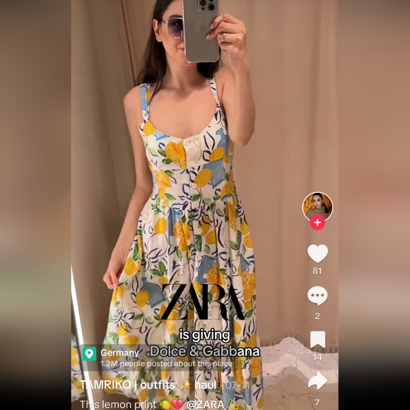 BNWT! Zara linen blend printed midi dress - Picture 11 of 14